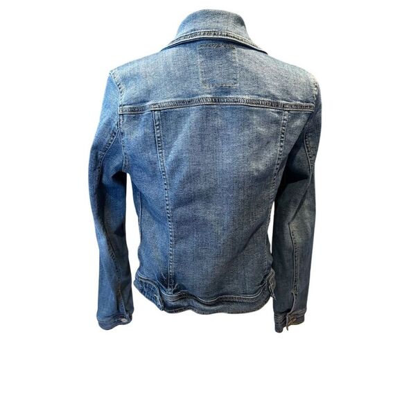Mossimo Women's Distressed Denim Jacket Blue Size M Casual Long Sleeve - Picture 9 of 11